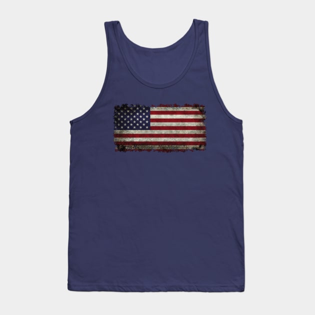 USA flag in grunge Tank Top by Sterling